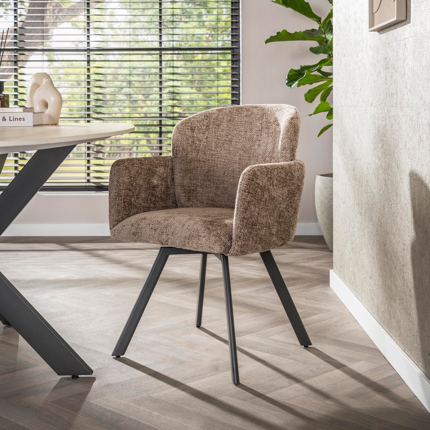 Stuhl – drehbar 2-er pack – 58×61×85 cm – Hoven taupe | Modell N0237