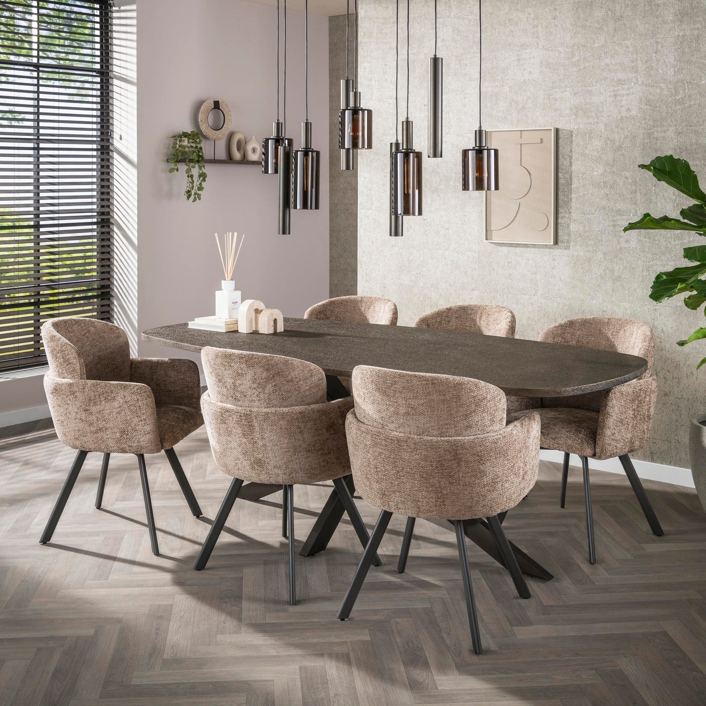Stuhl – drehbar 2-er pack – 58×61×85 cm – Hoven taupe | Modell N0237