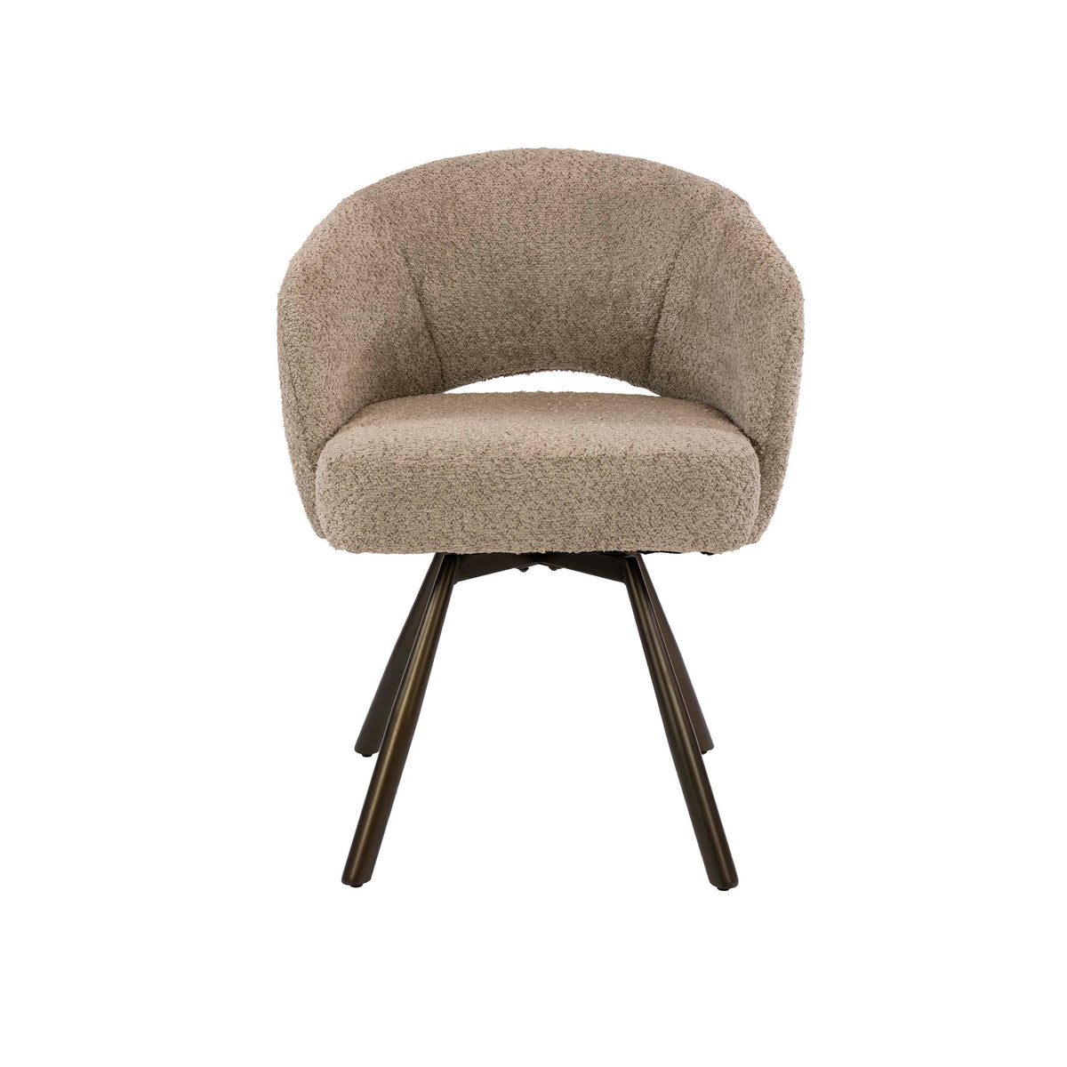 Stuhl – drehbar 2-er pack – 58×56×81 cm – Bouclé sand-braun | Modell N0239