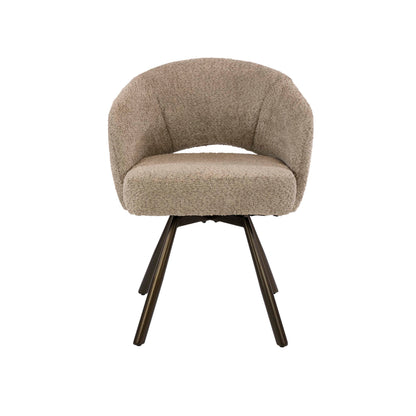 Stuhl – drehbar 2-er pack – 58×56×81 cm – Bouclé sand-braun | Modell N0239