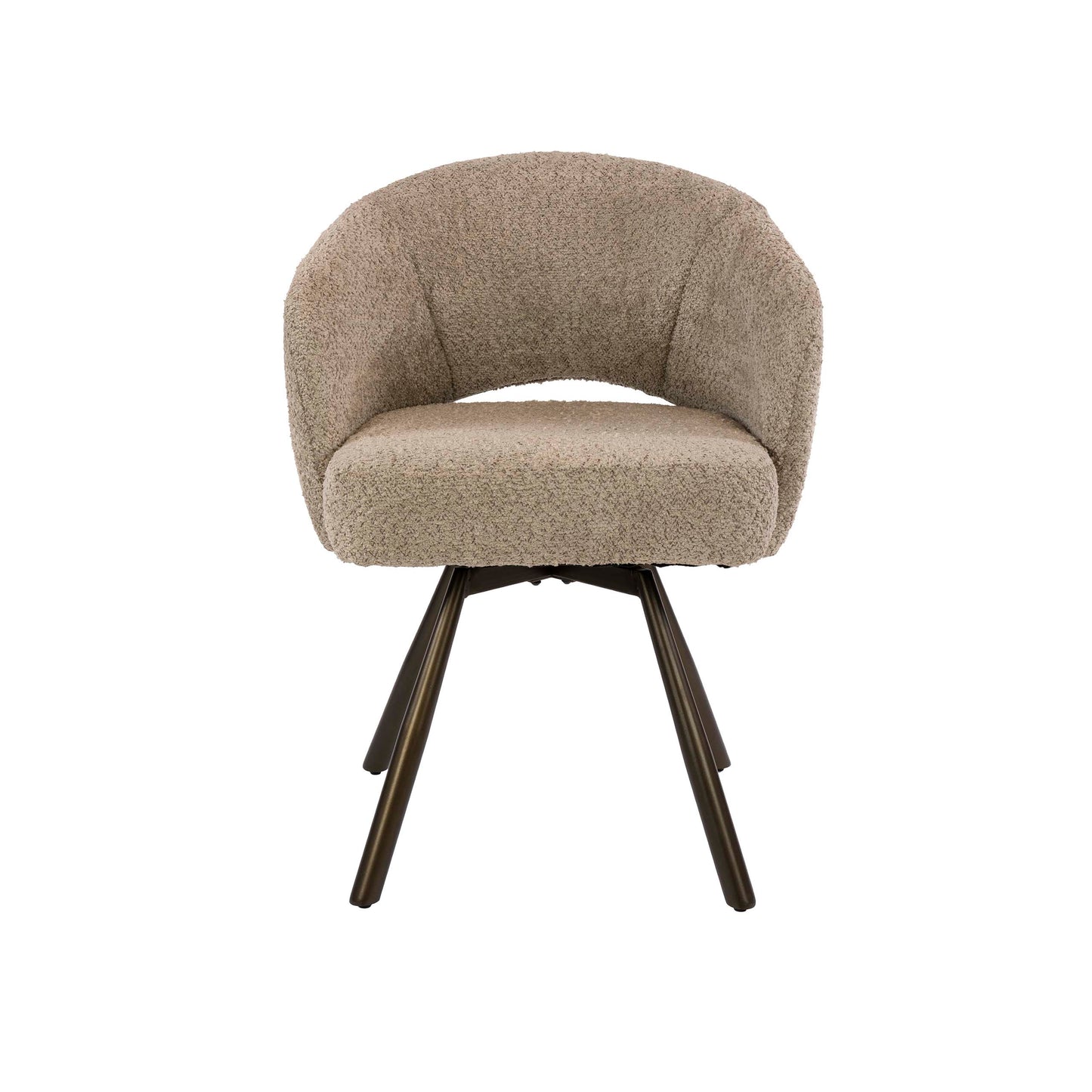 Stuhl – drehbar 2-er pack – 58×56×81 cm – Bouclé sand-braun | Modell N0239