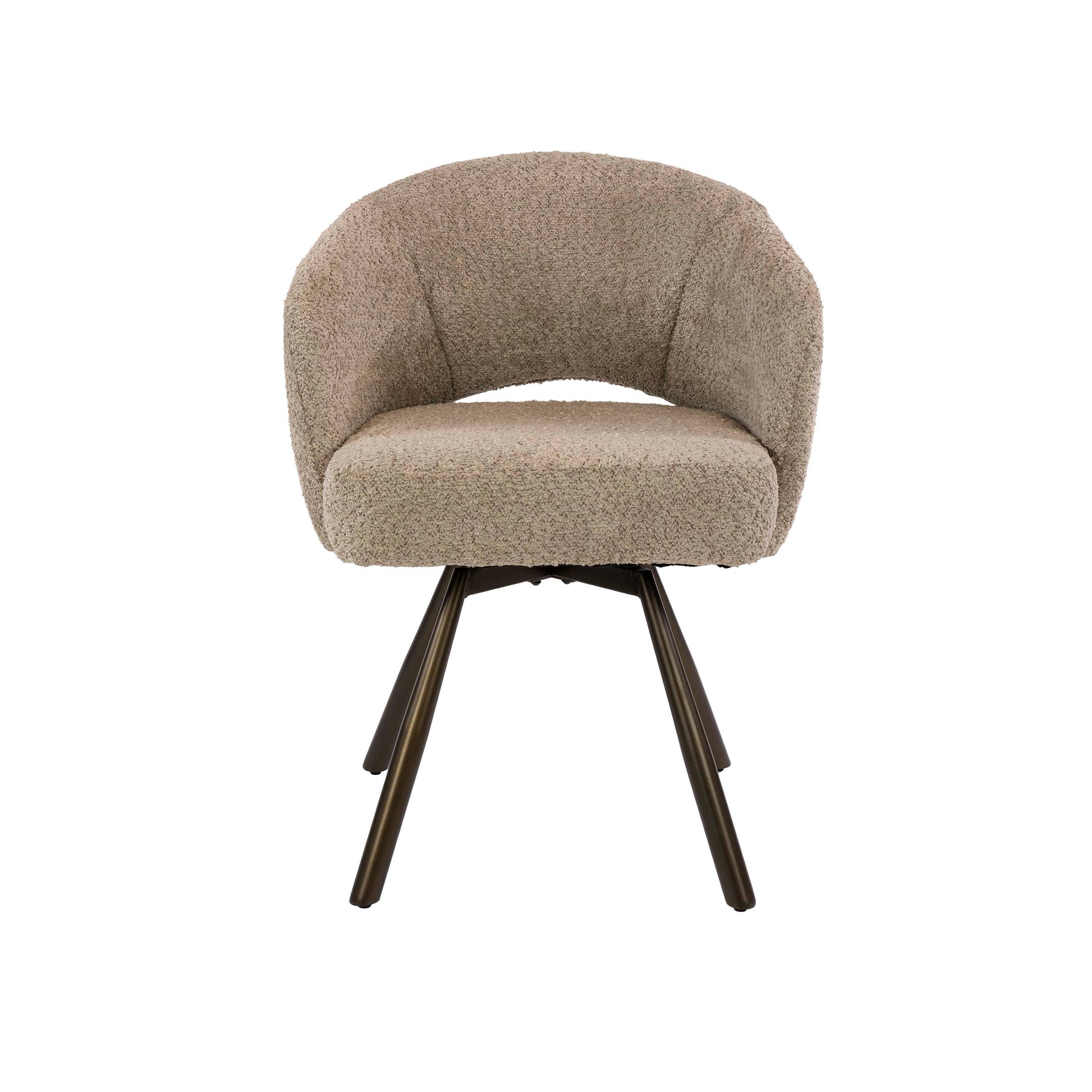Stuhl – drehbar 2-er pack – 58×56×81 cm – Bouclé sand-braun | Modell N0239