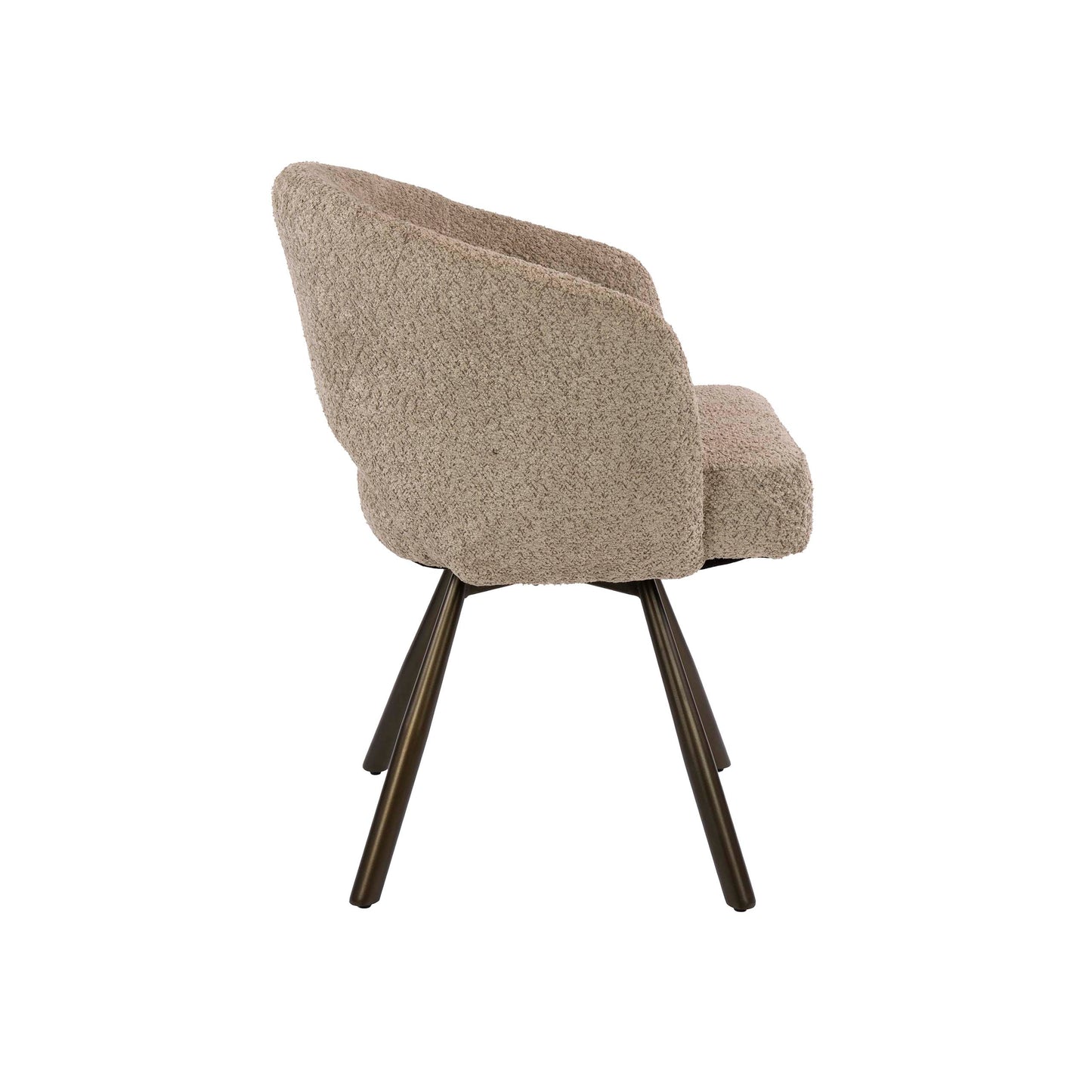 Stuhl – drehbar 2-er pack – 58×56×81 cm – Bouclé sand-braun | Modell N0239