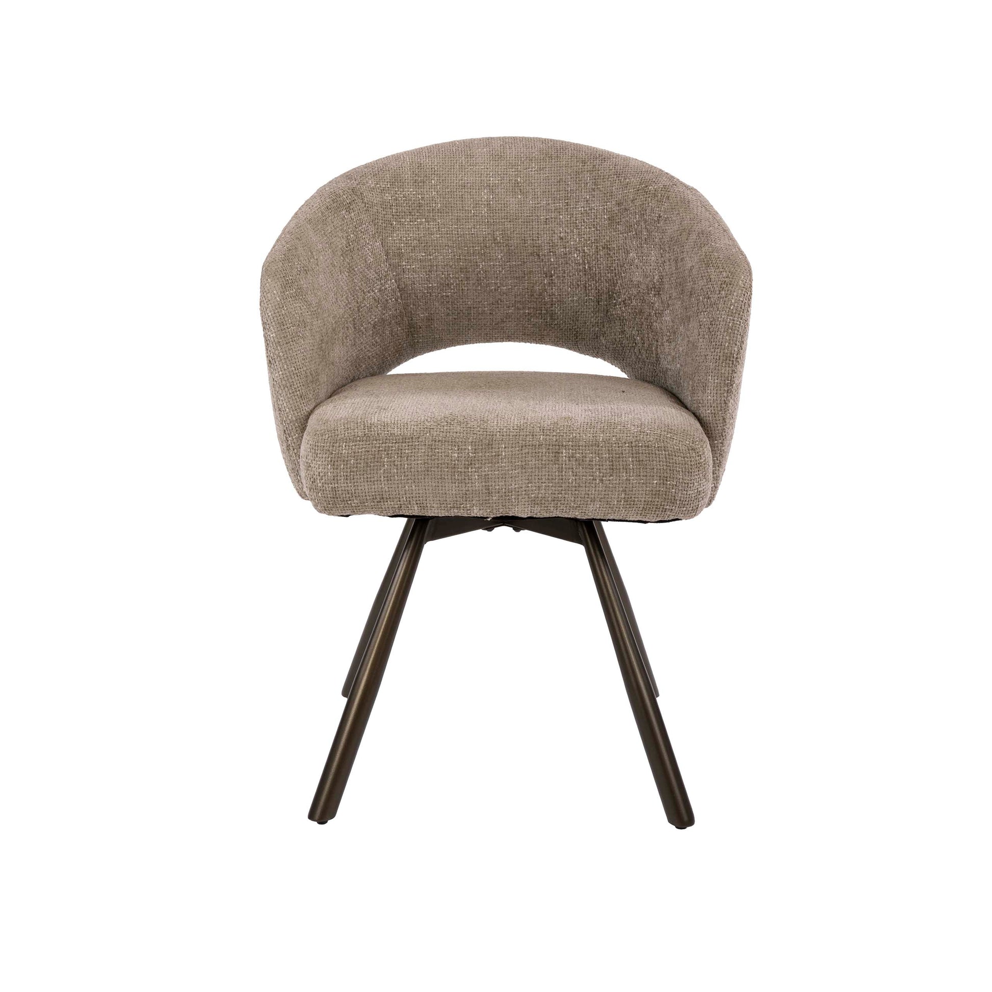 Stuhl – drehbar 2-er pack – 58×56×81 cm – Bouclé sand-braun | Modell N0239