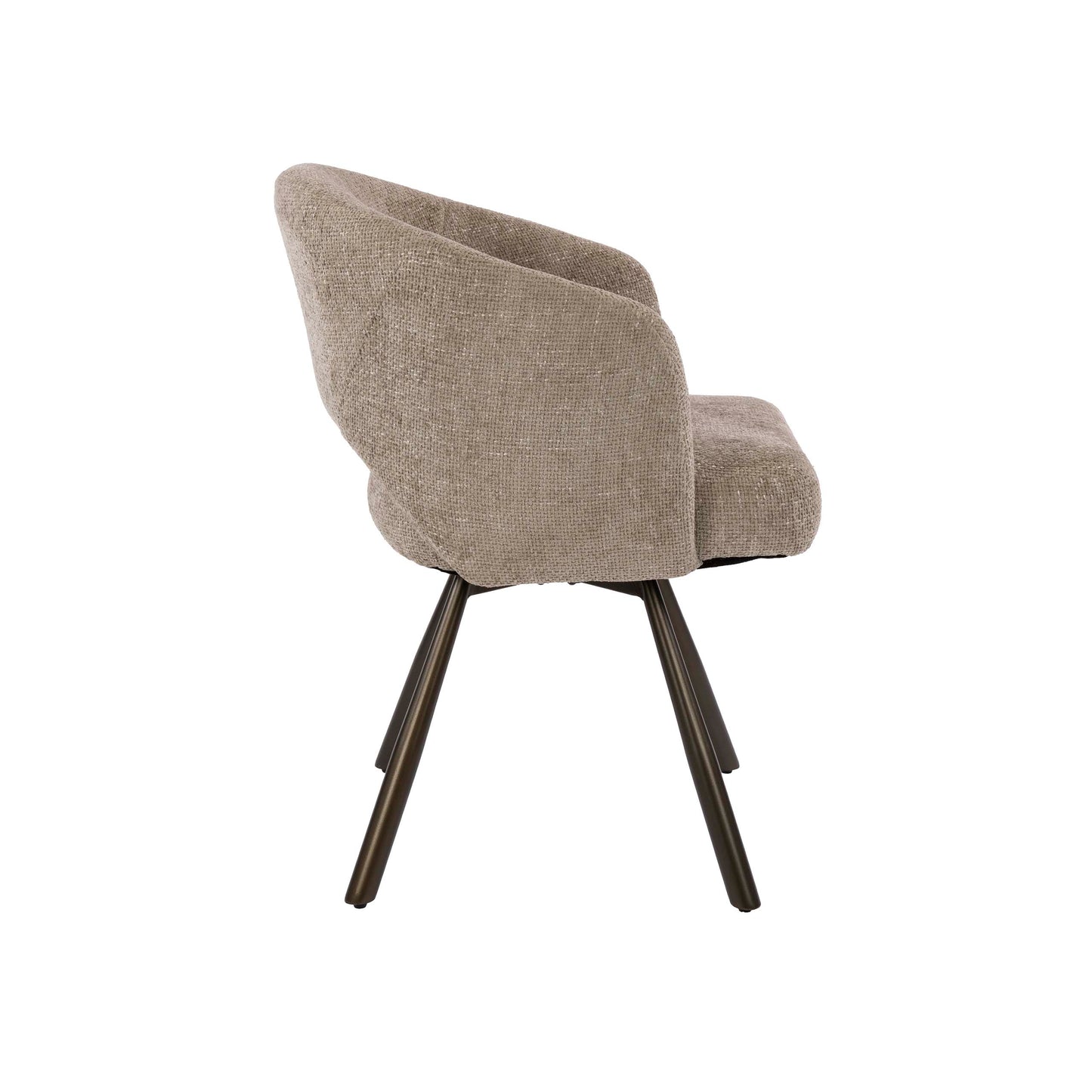 Stuhl – drehbar 2-er pack – 58×56×81 cm – Bouclé sand-braun | Modell N0239