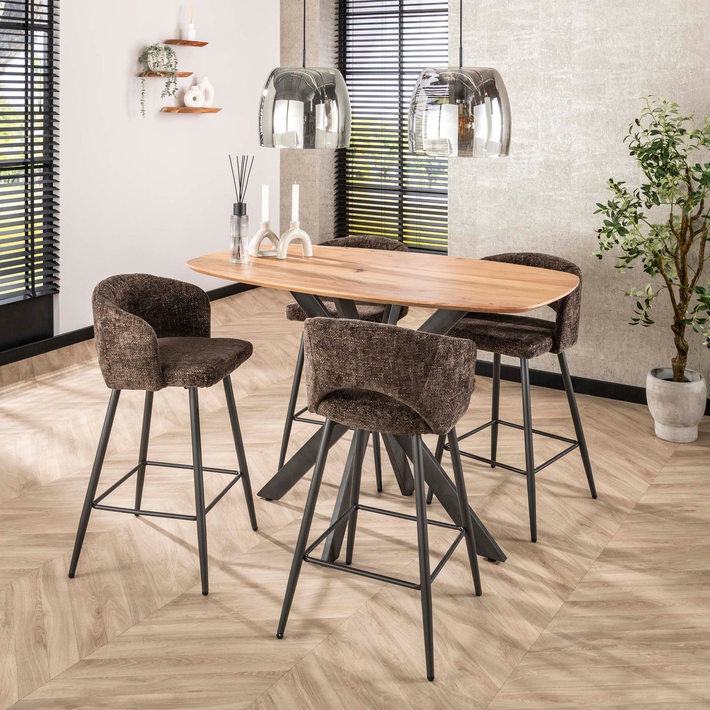 Barstuhl – 2-er pack – 51×50×94 cm – Cargo braun | Modell N0241