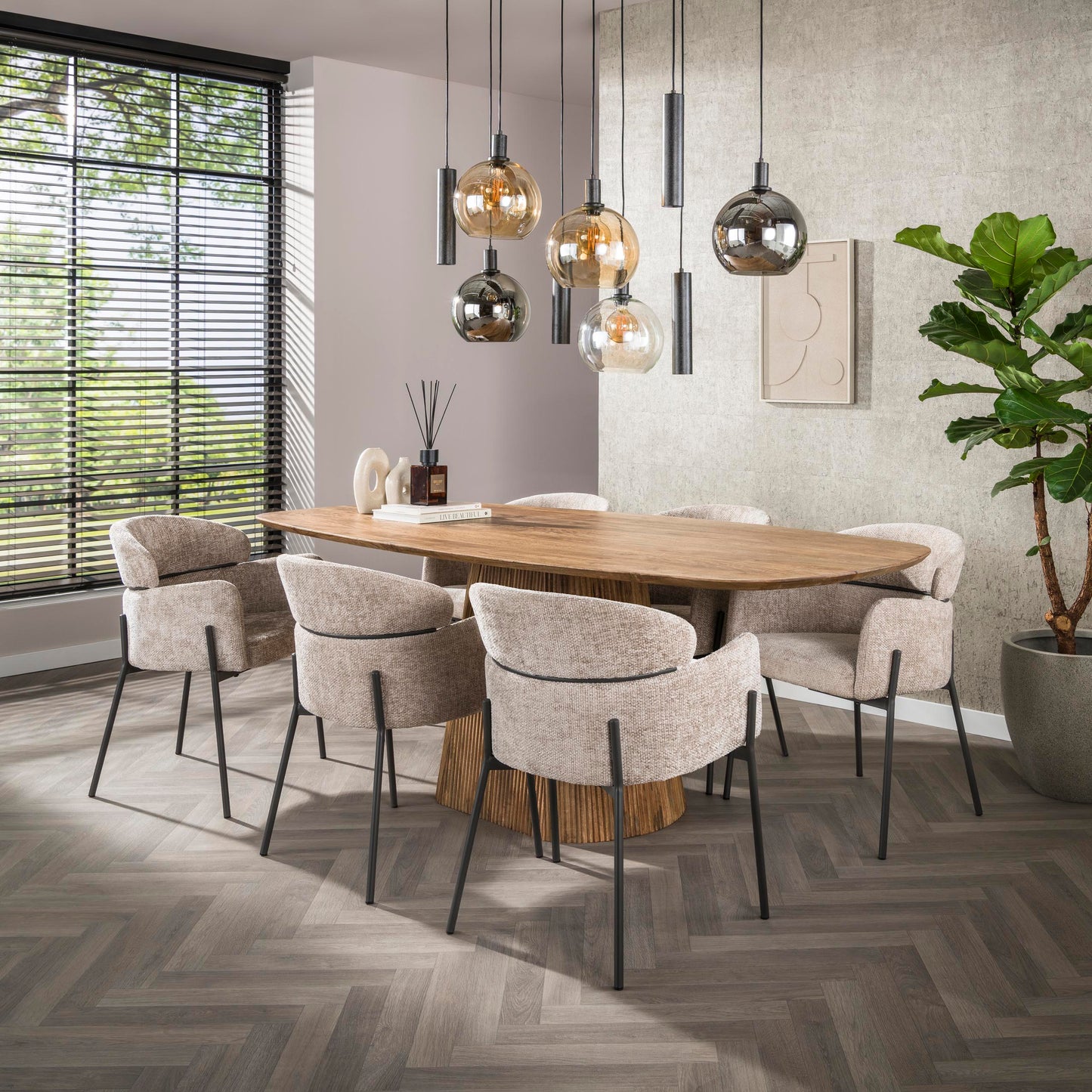 Stuhl – 2-er pack – 62×61×80 cm – Hoven taupe | Modell N0244