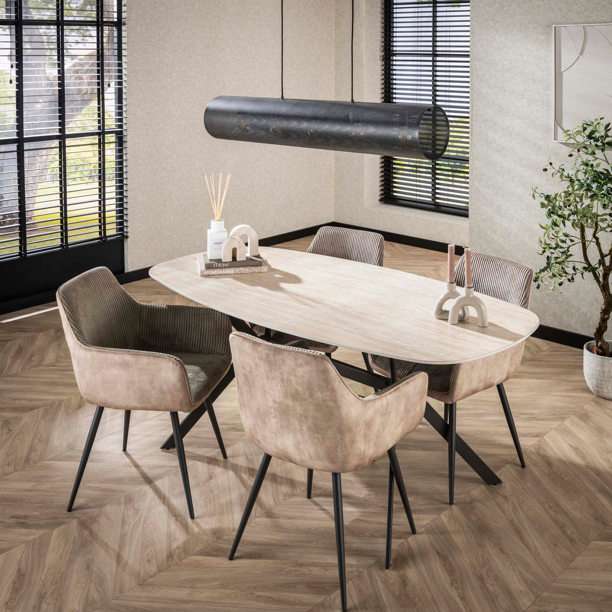 Stuhl – 2-er pack – 57×59×85 cm – Rock sand | Modell N0245
