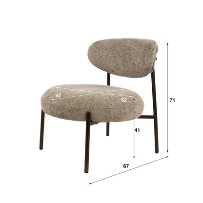 Sessel – 62×67×71 cm – Cargo braun | Modell N0247