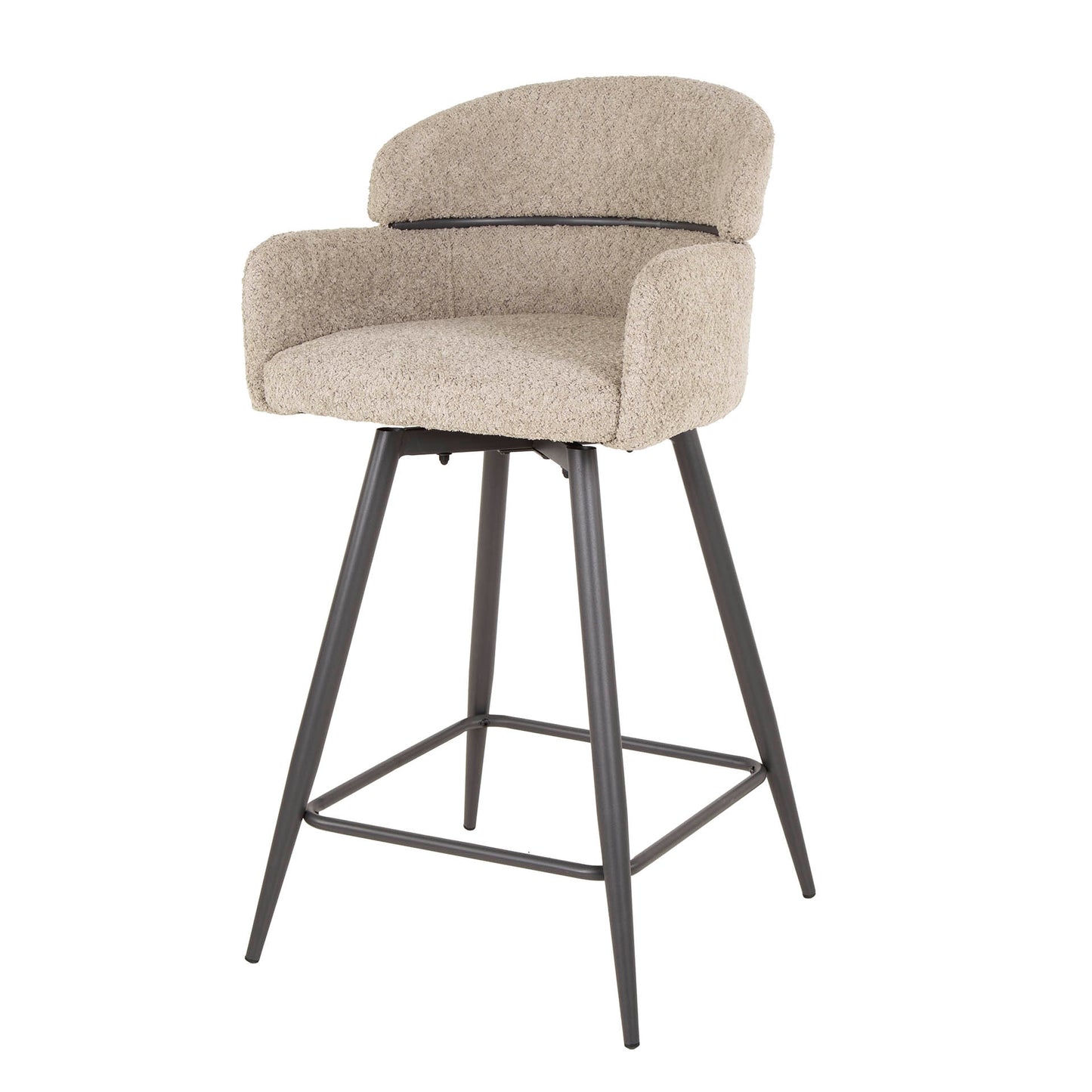Barstuhl – drehbar 2-er pack – 50×54×95 cm – Bouclé sand | Modell N0251