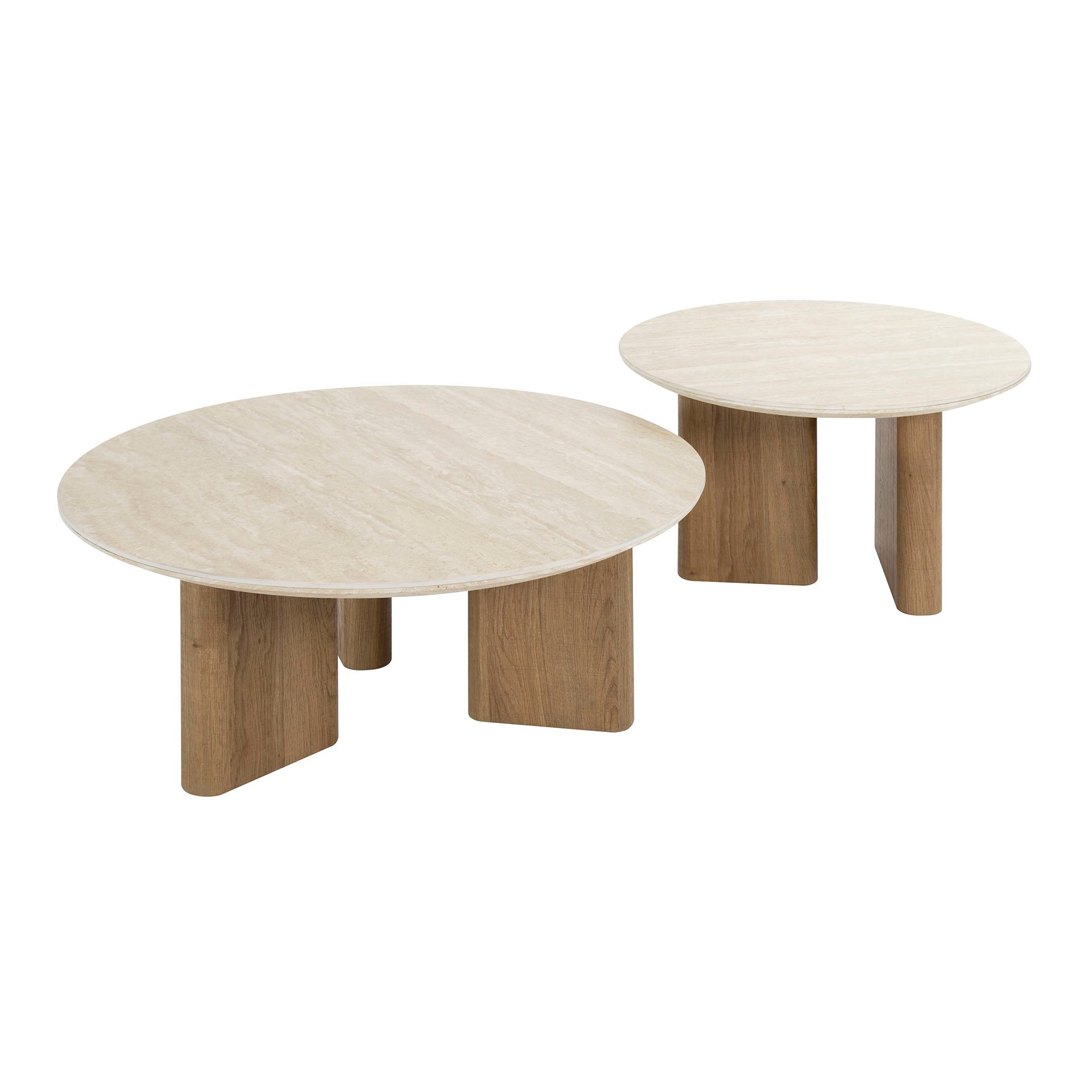 Couchtisch – rund – 76×76×30 cm – Keramik travertin | Modell N0254