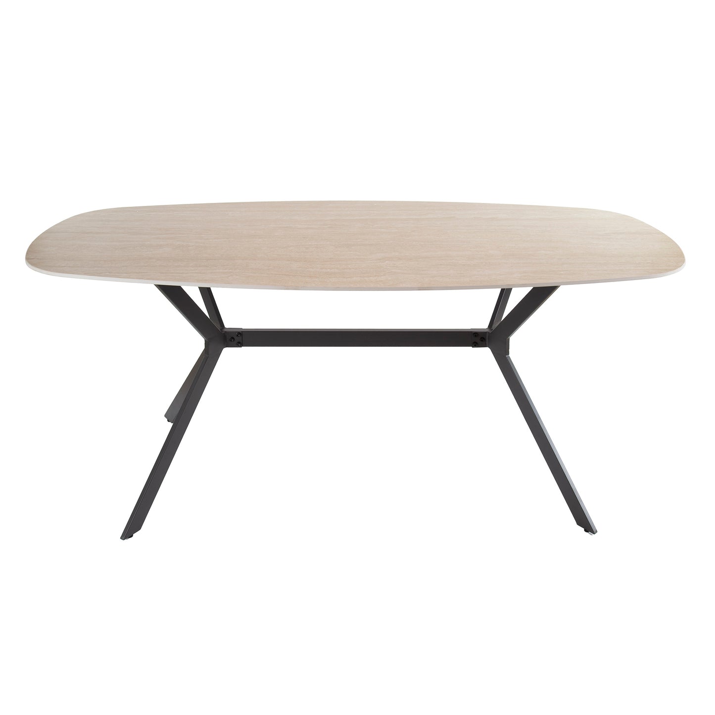 Esstisch – dänisch oval oval – 180×90×76 cm – Keramik travertin | Modell N0257