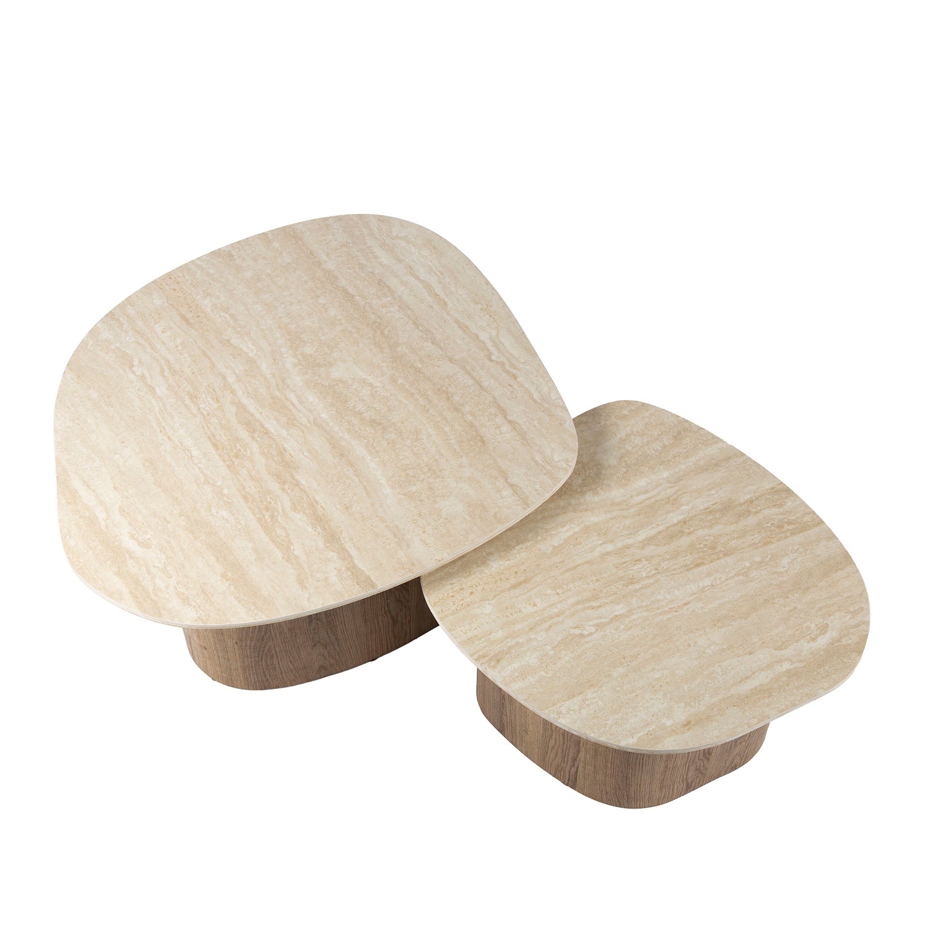 Couchtisch – 85×79×40 cm – Keramik travertin | Modell N0260