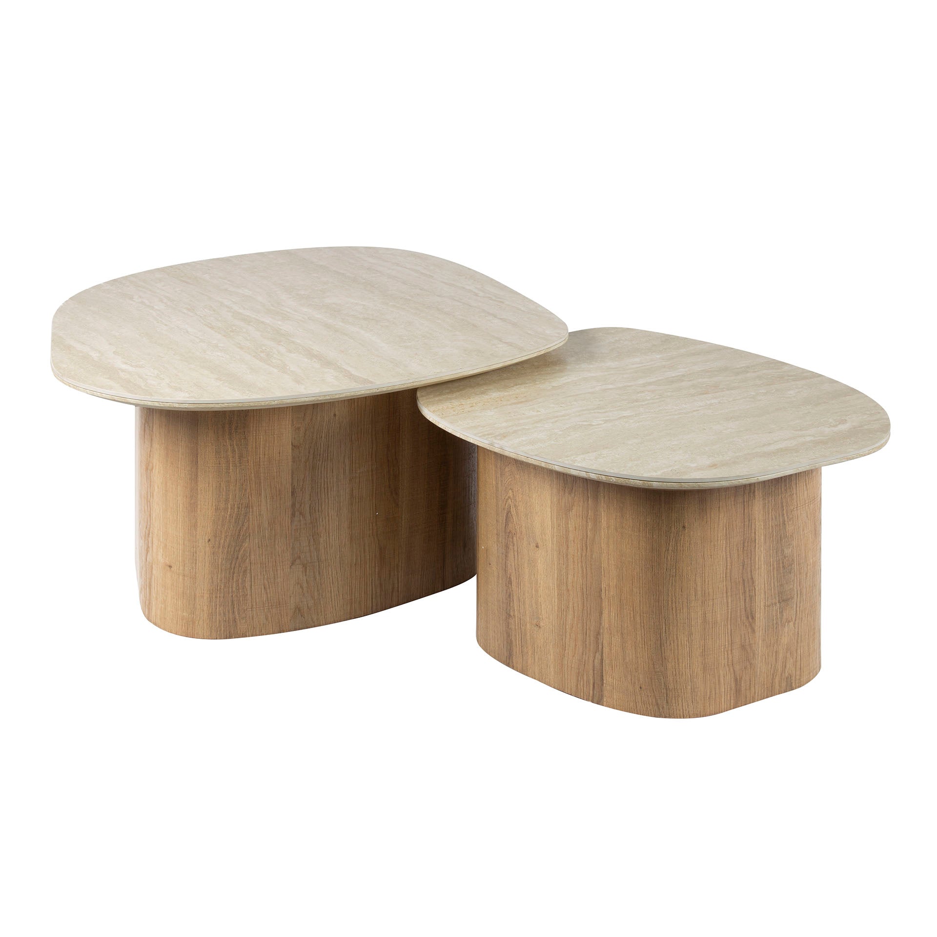 Couchtisch – 85×79×40 cm – Keramik travertin | Modell N0260