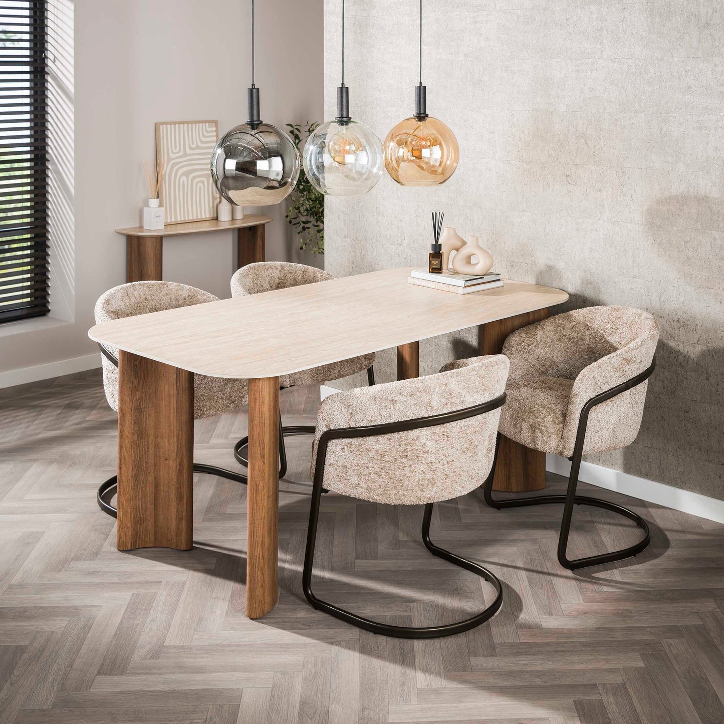 Esstisch – 180×90×76 cm – Keramik travertin | Modell N0261