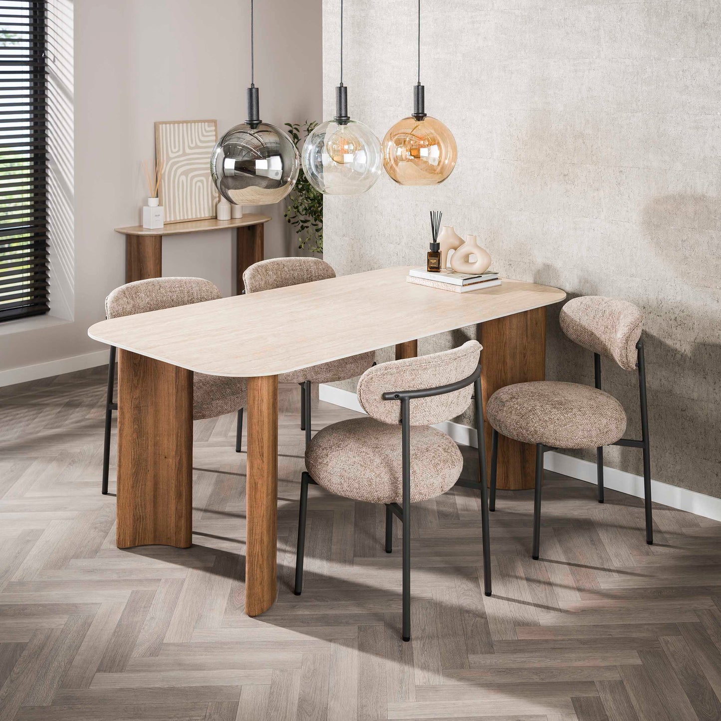 Esstisch – 180×90×76 cm – Keramik travertin | Modell N0261