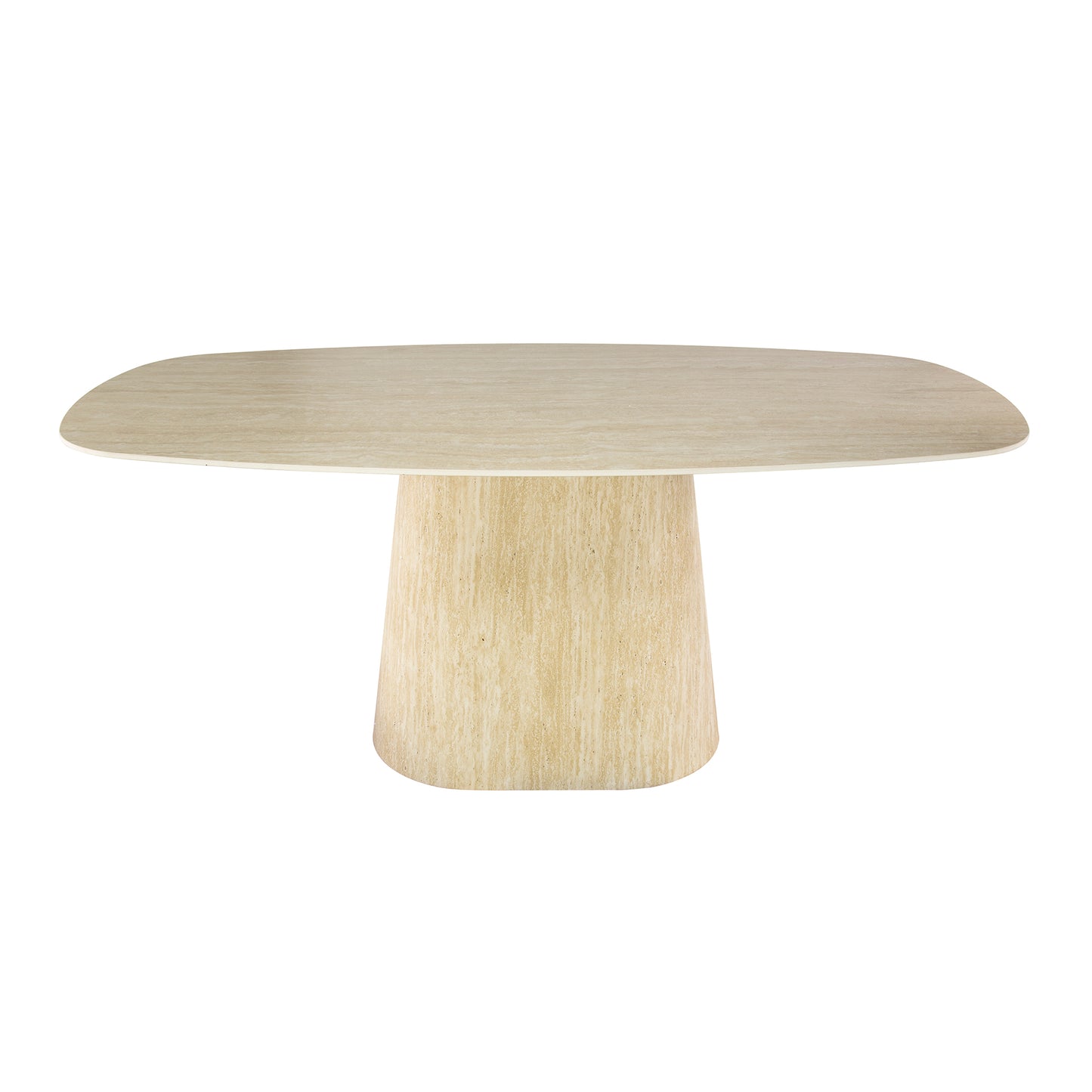 Esstisch – dänisch oval oval – 180×90×76 cm – Keramik travertin | Modell N0262
