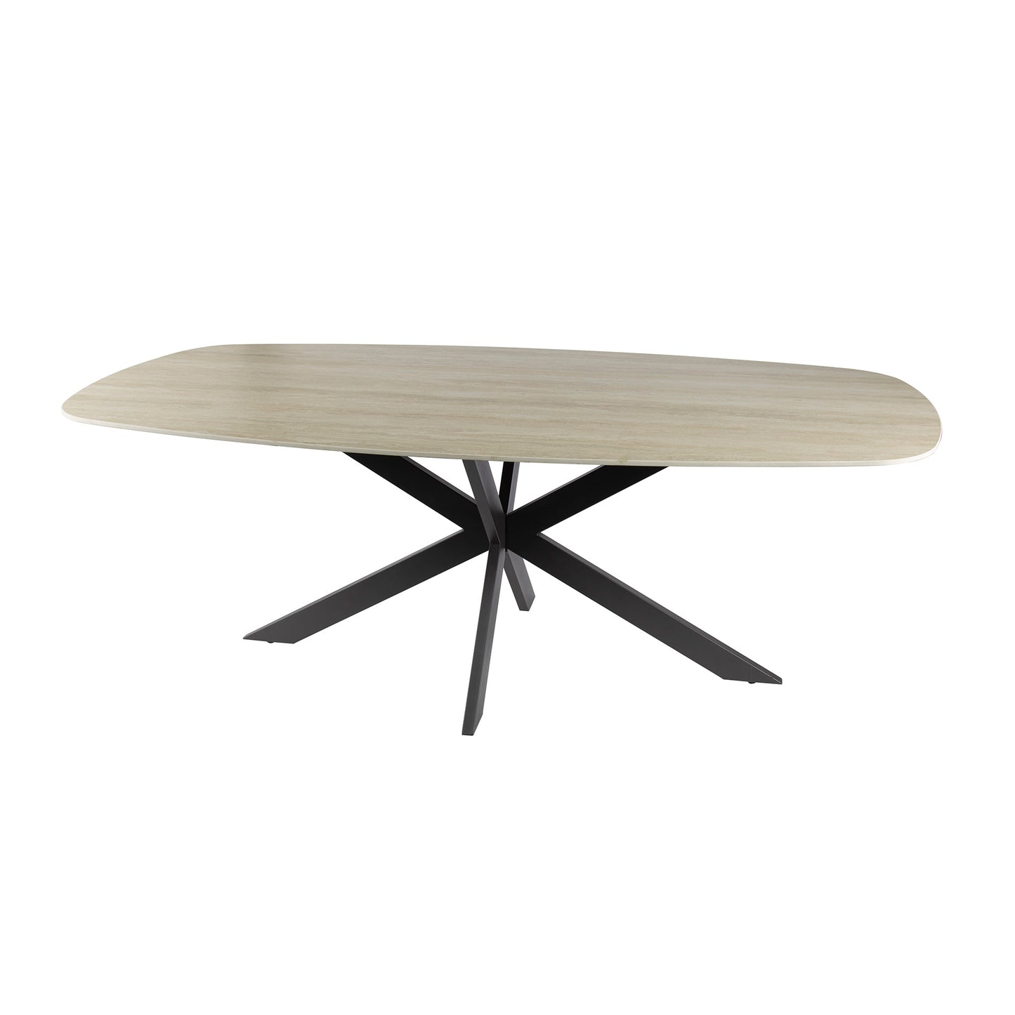 Esstisch – dänisch oval oval – 215×105×77 cm – 3D Keramik travertin | Modell N0264