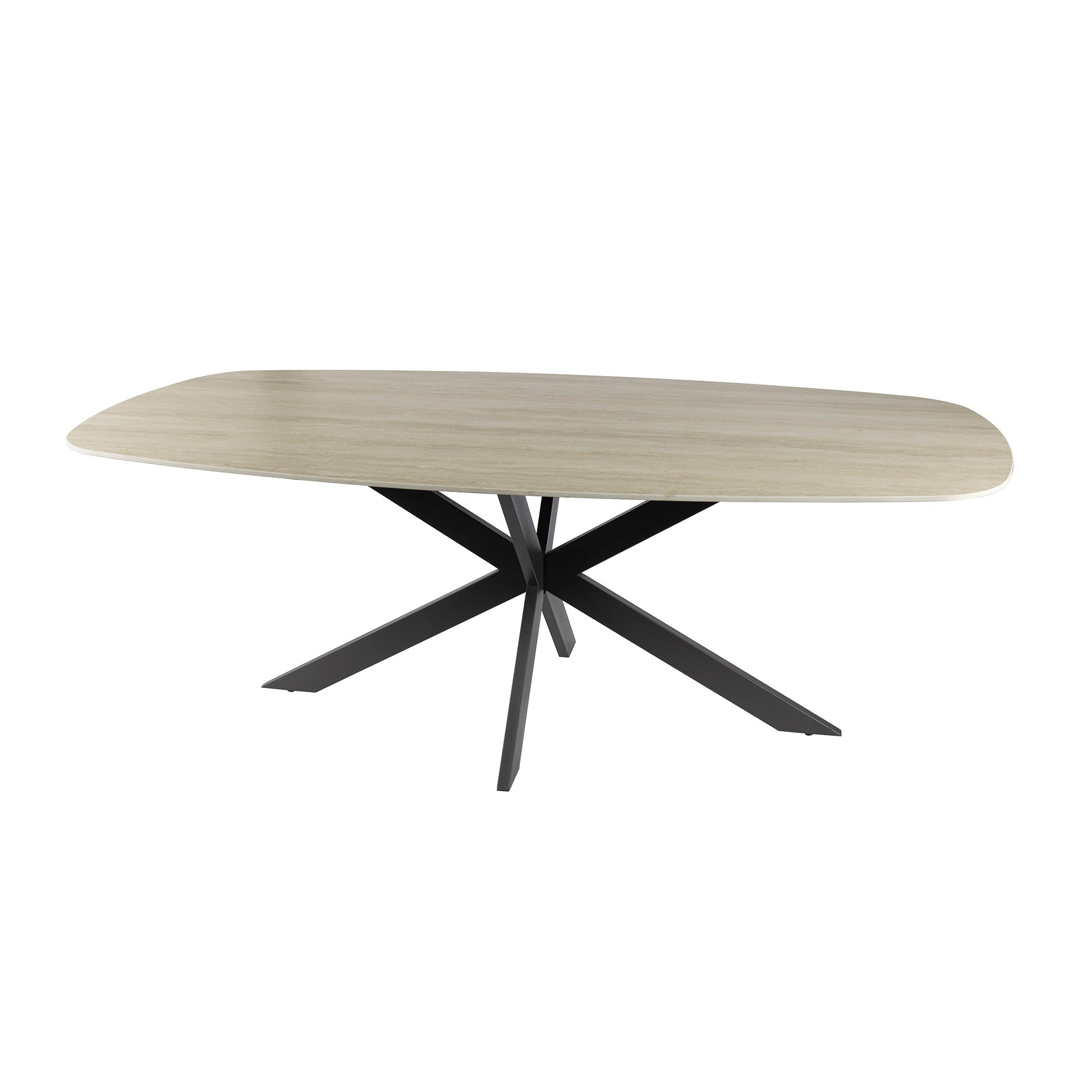 Esstisch – dänisch oval oval – 215×105×77 cm – 3D Keramik travertin | Modell N0264