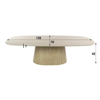 Couchtisch – 135×70×42 cm – 3D Keramik travertin | Modell N0266