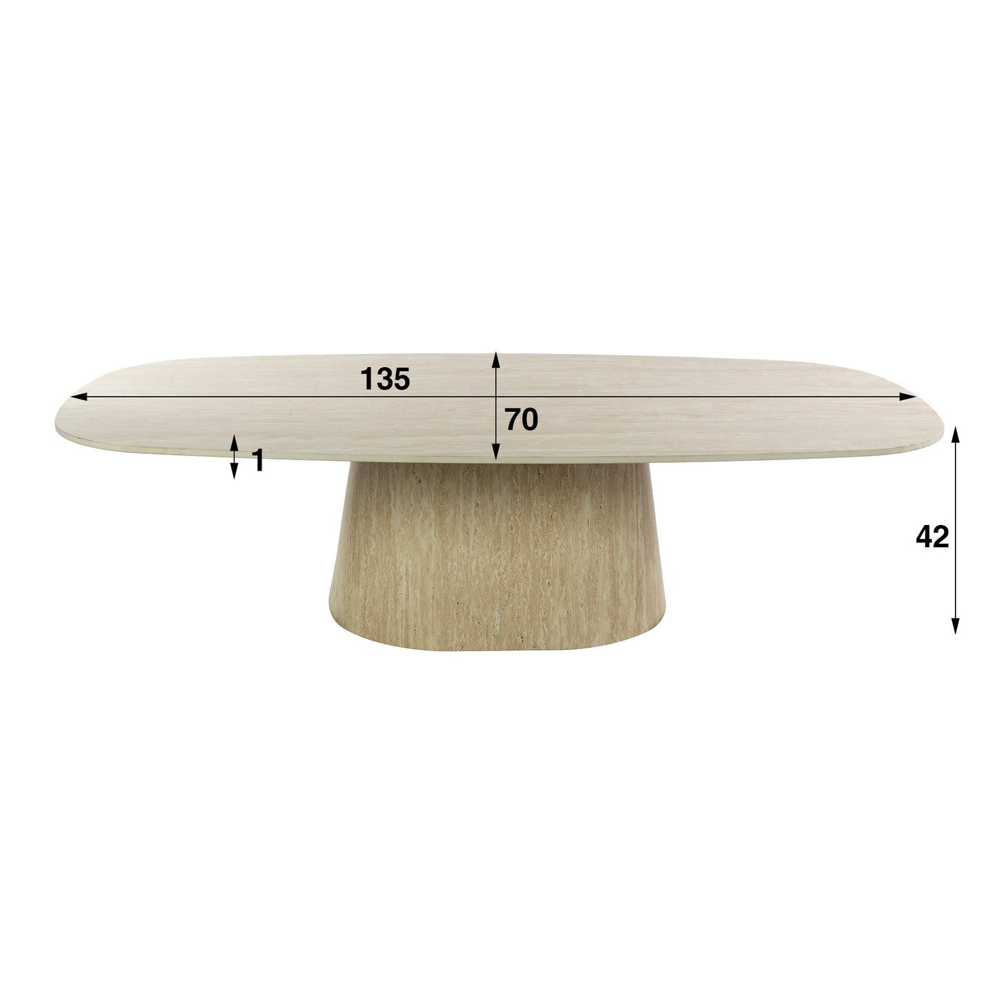 Couchtisch – 135×70×42 cm – 3D Keramik travertin | Modell N0266