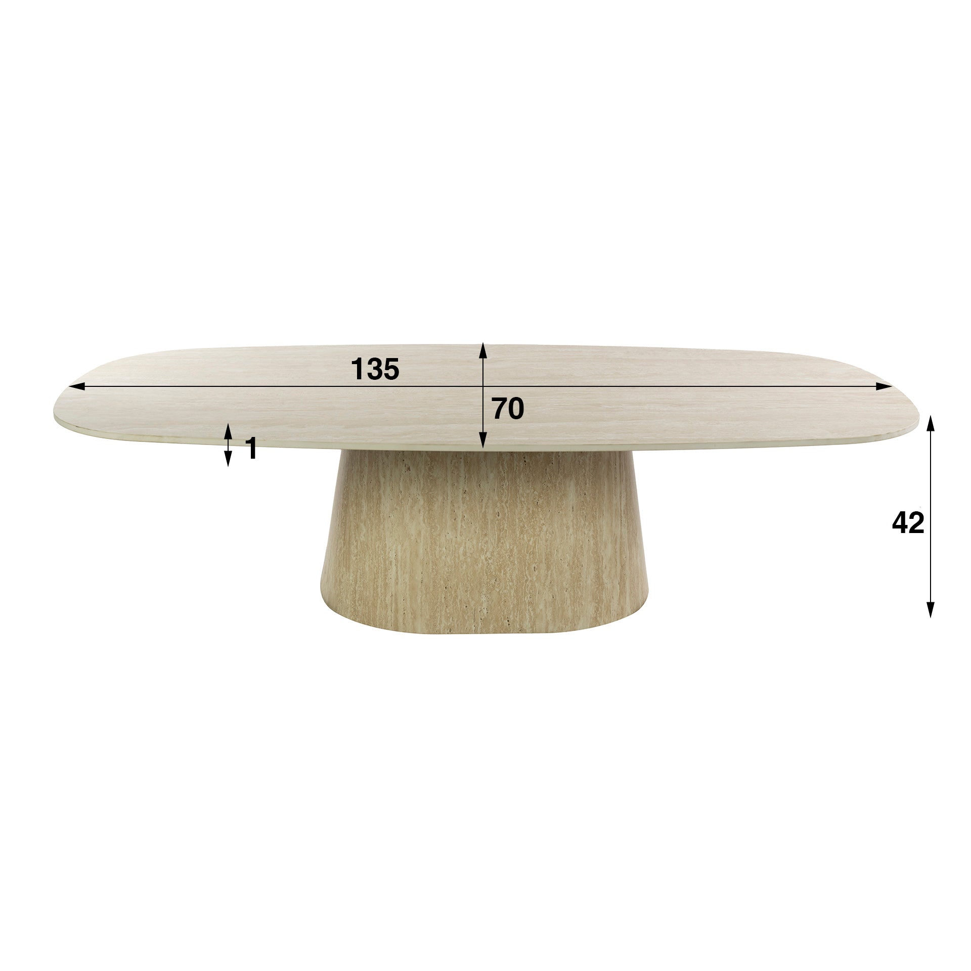 Couchtisch – 135×70×42 cm – 3D Keramik travertin | Modell N0266