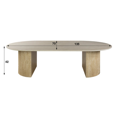 Couchtisch – 135×70×42 cm – 3D Keramik travertin | Modell N0268