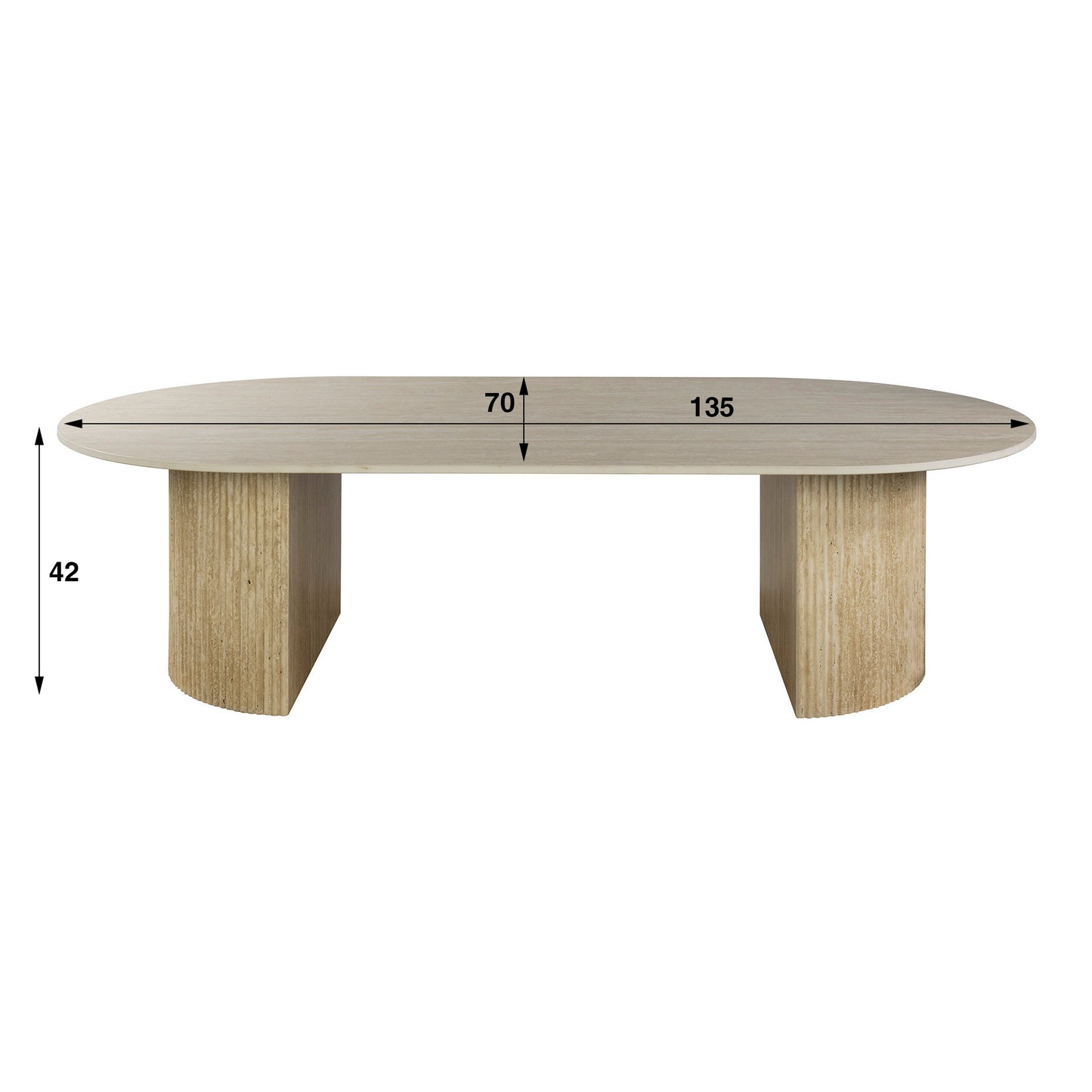 Couchtisch – 135×70×42 cm – 3D Keramik travertin | Modell N0268