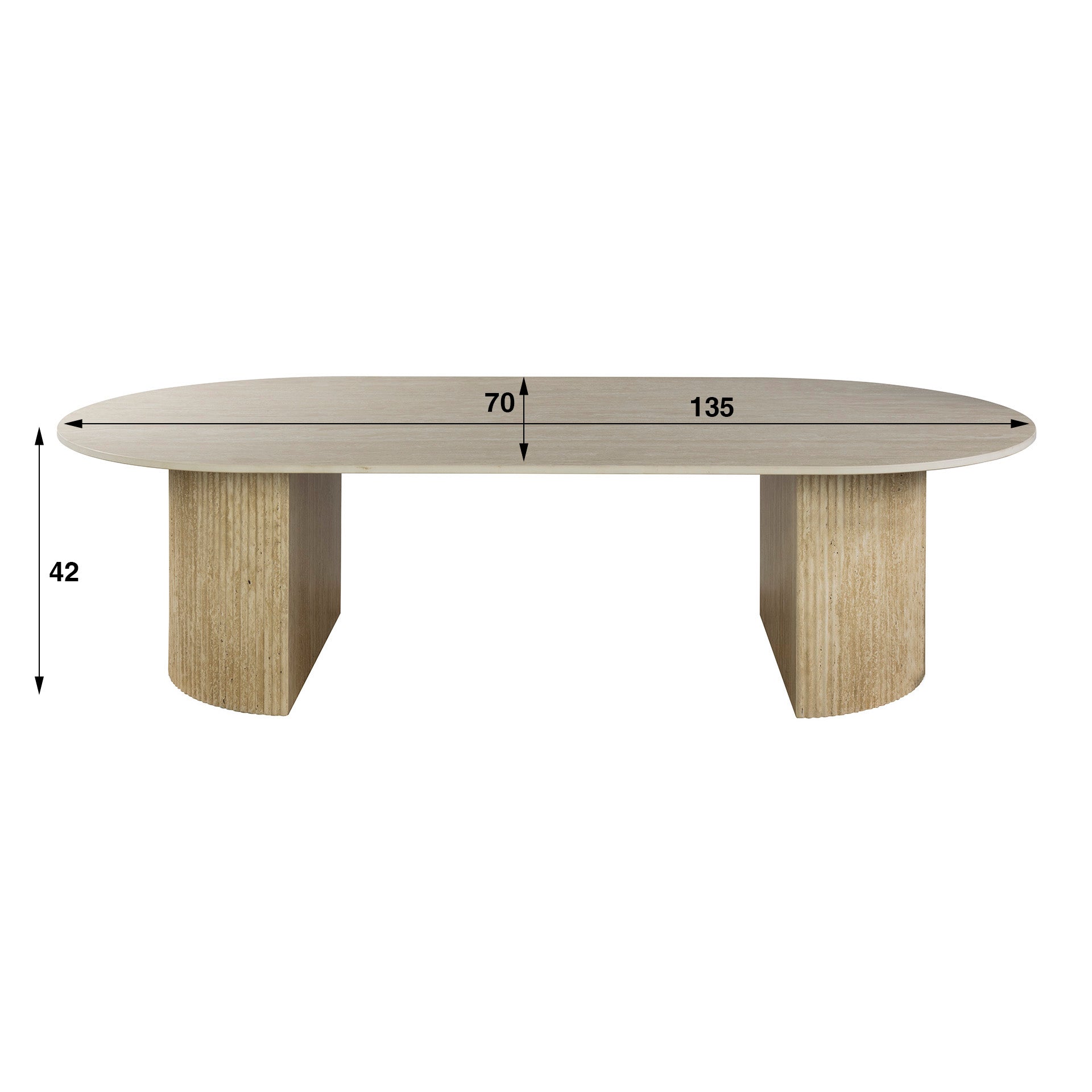Couchtisch – 135×70×42 cm – 3D Keramik travertin | Modell N0268