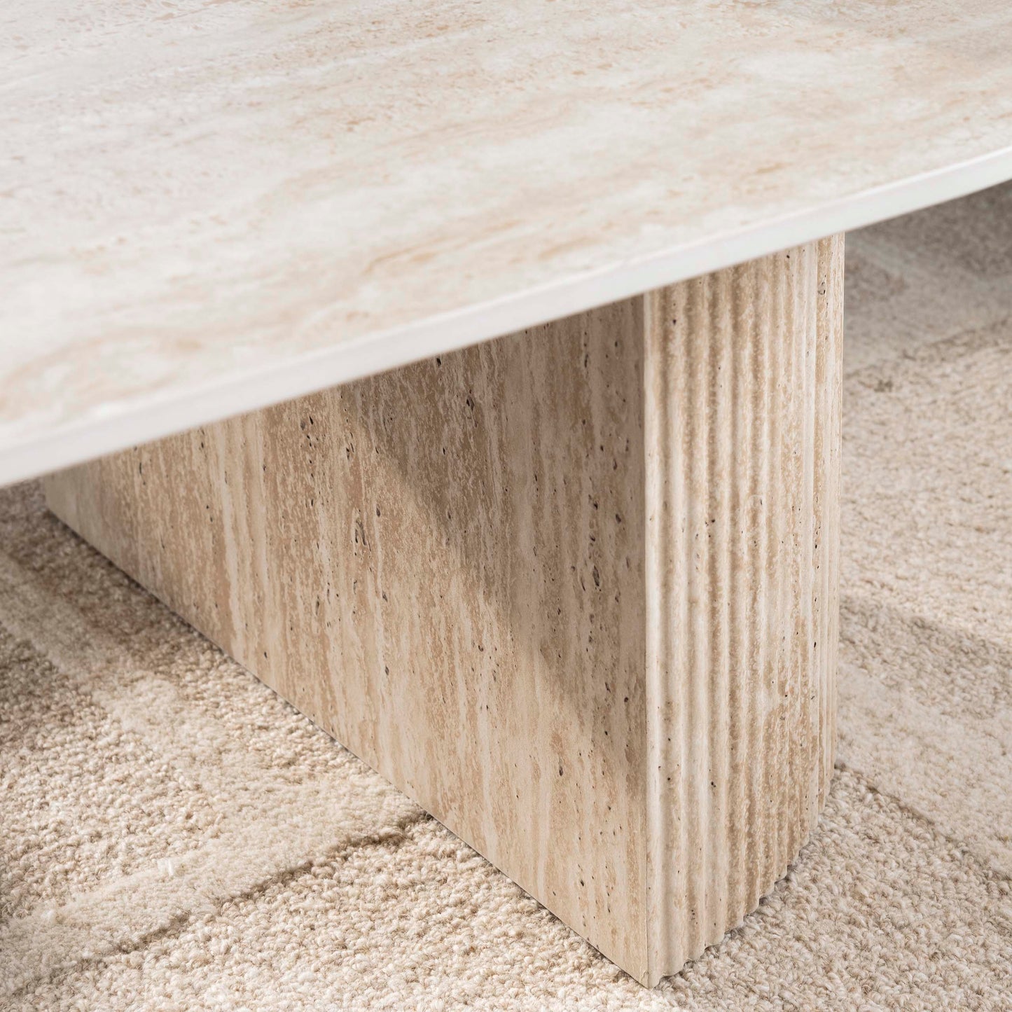 Couchtisch – 135×70×42 cm – 3D Keramik travertin | Modell N0268