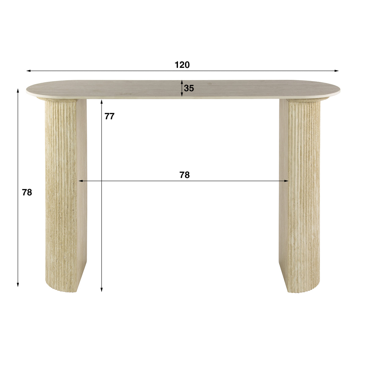 Schminktisch – 120×35×78 cm – Keramik travertin | Modell N0270