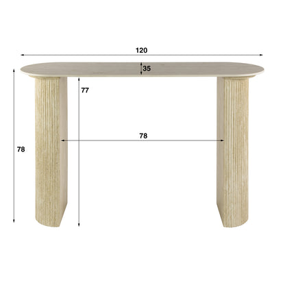 Schminktisch – 120×35×78 cm – Keramik travertin | Modell N0270