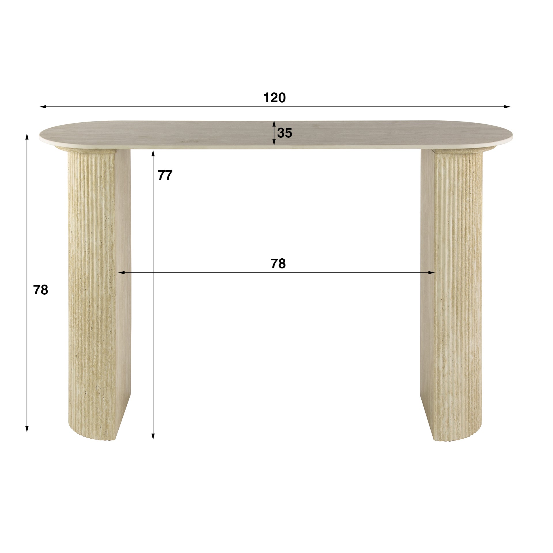 Schminktisch – 120×35×78 cm – Keramik travertin | Modell N0270