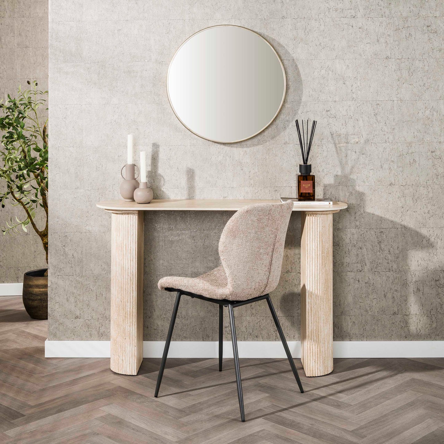 Schminktisch – 120×35×78 cm – Keramik travertin | Modell N0270