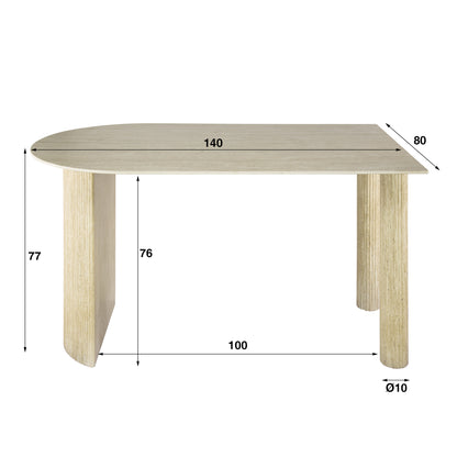 Esstisch – 140×80×77 cm – Keramik travertin | Modell N0272