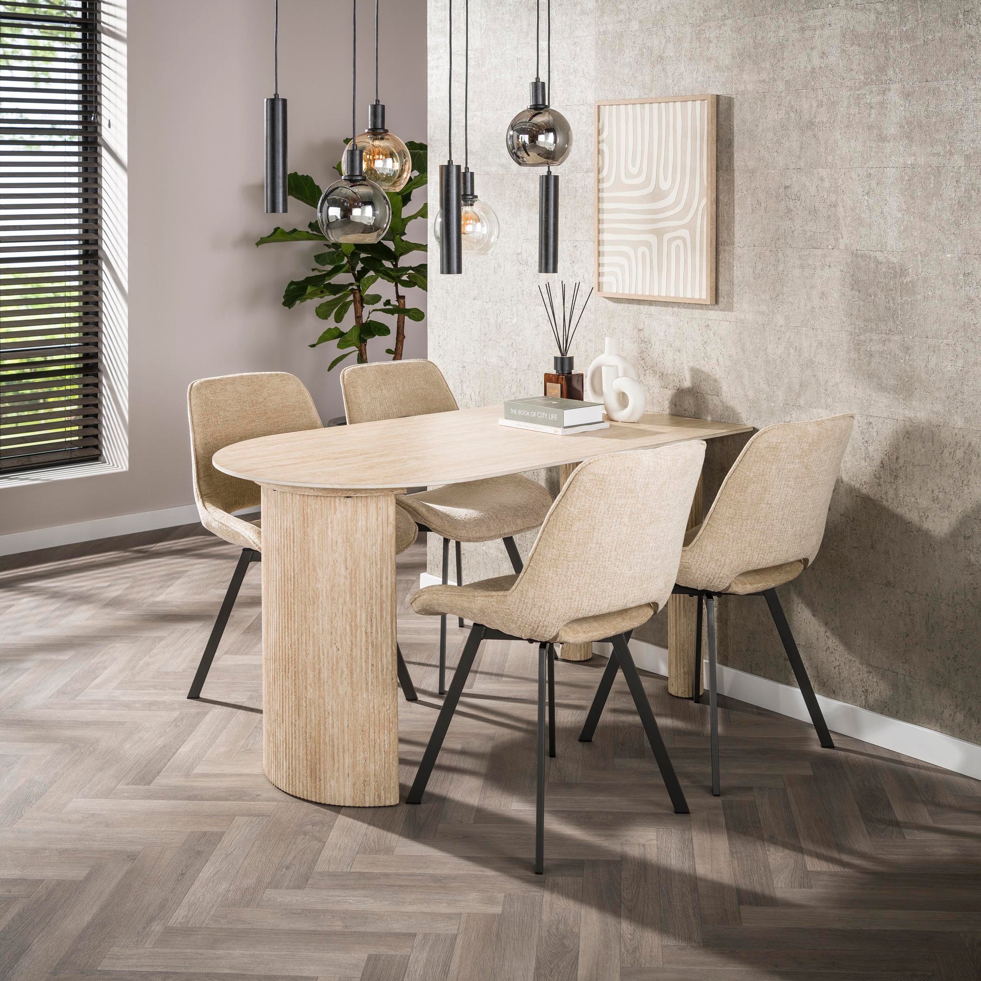 Esstisch – 140×80×77 cm – Keramik travertin | Modell N0272