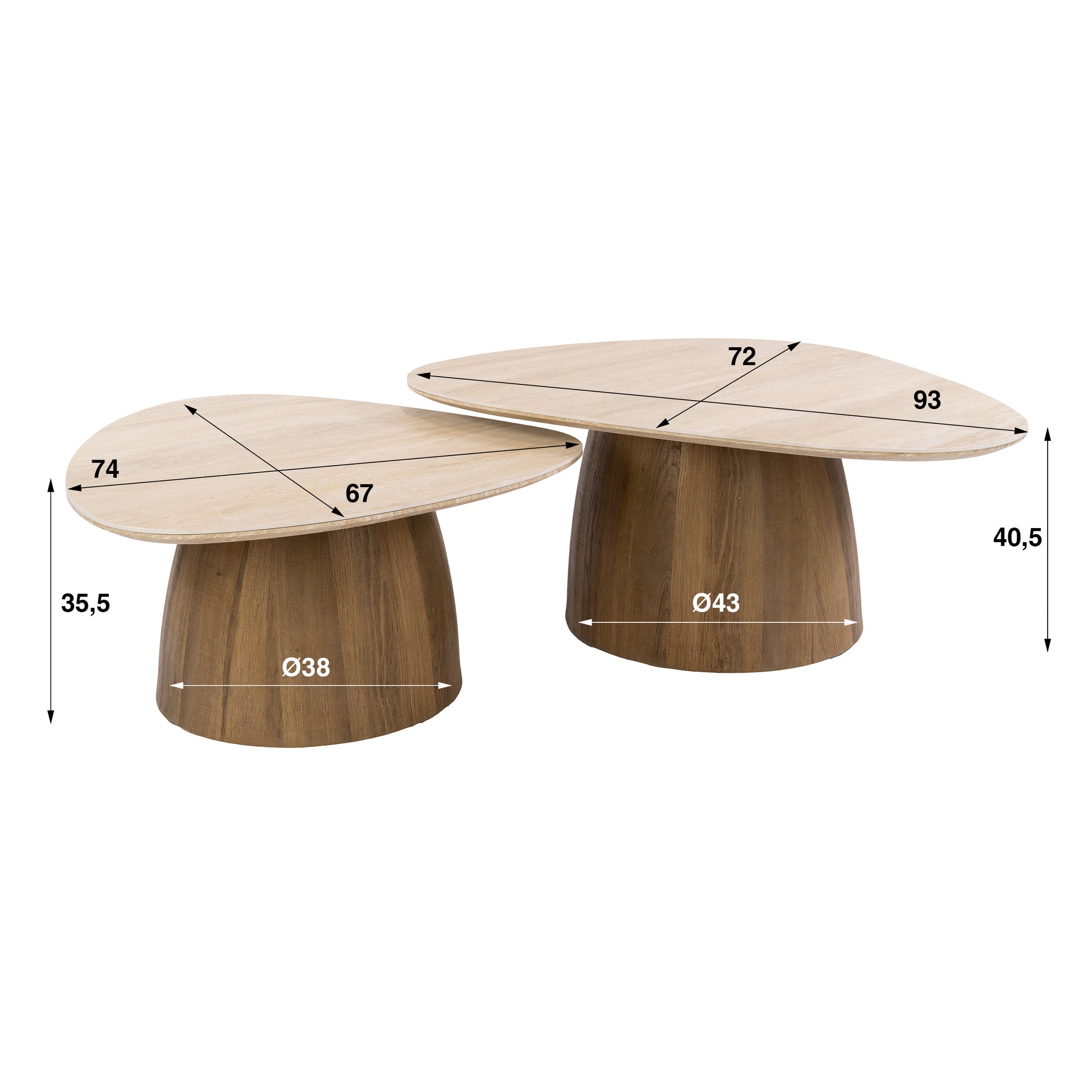 Couchtisch – 93×72×41 cm – 3D Keramik travertin | Modell N0275