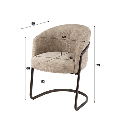 Stuhl – 2-er pack – 59×58×79 cm – Alura sand | Modell N0276