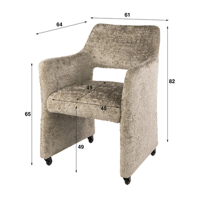 Stuhl – rollen 2-er pack – 61×64×82 cm – Alura sand | Modell N0277