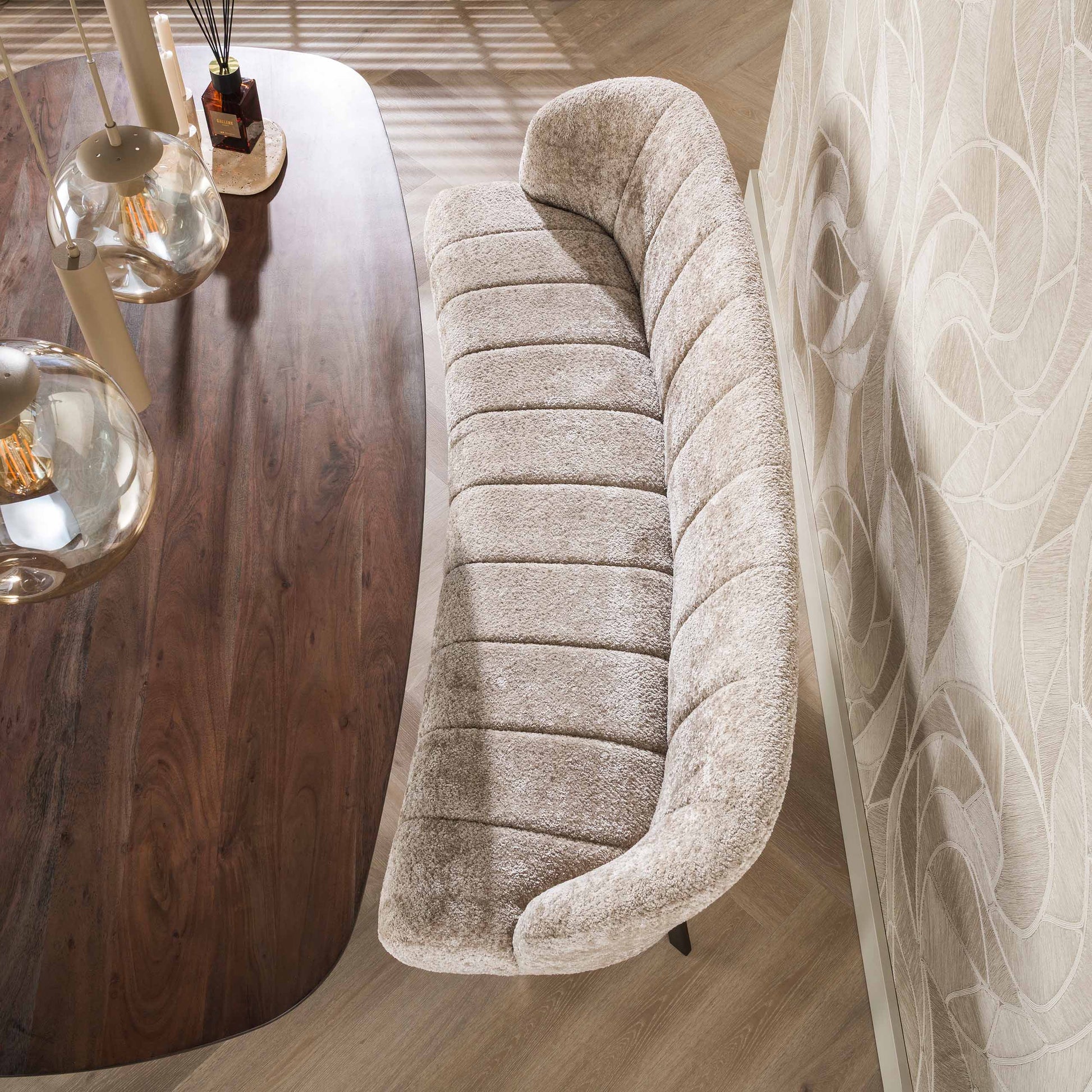Esszimmerbank – oval – 190×70×81 cm – Alura sand-braun | Modell N0278
