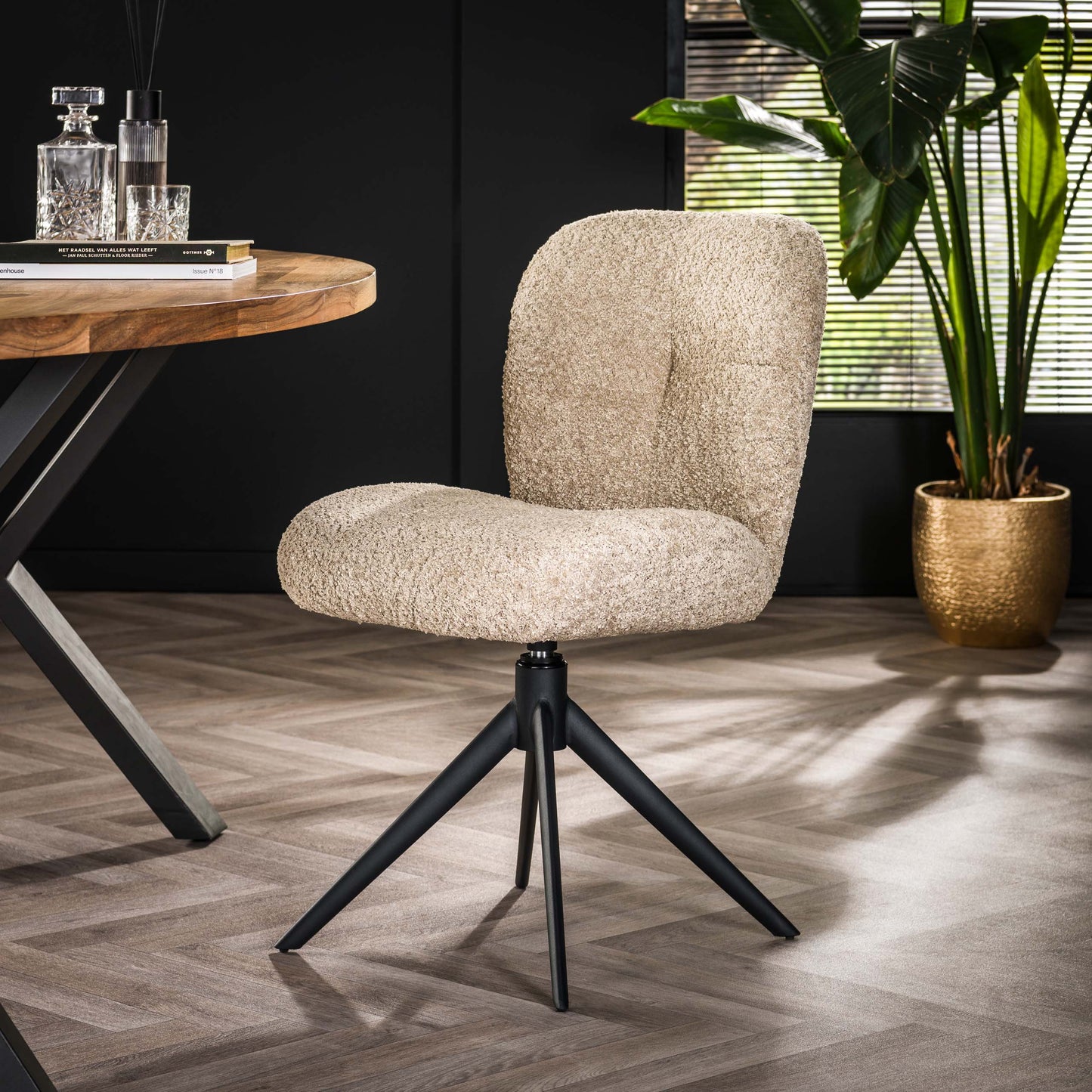 Stuhl – drehbar 2-er pack – 48×60×84 cm – Alura sand-braun | Modell N0279