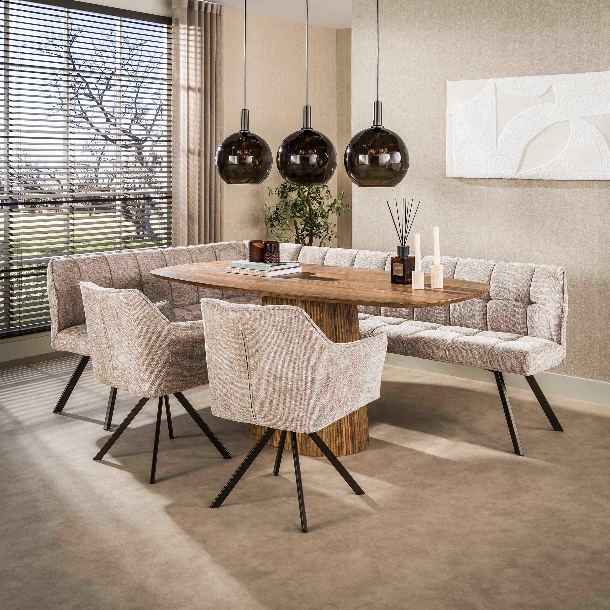 Esszimmerbank – 242×165×82 cm – Hoven sand - braun | Modell N0280