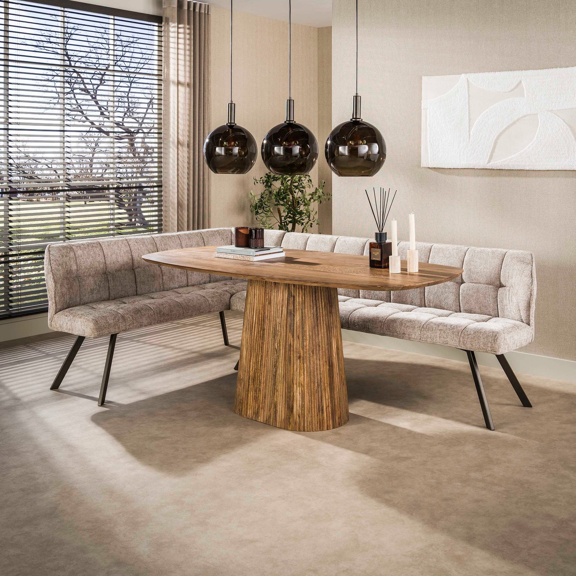Esszimmerbank – 242×165×82 cm – Hoven sand - braun | Modell N0280