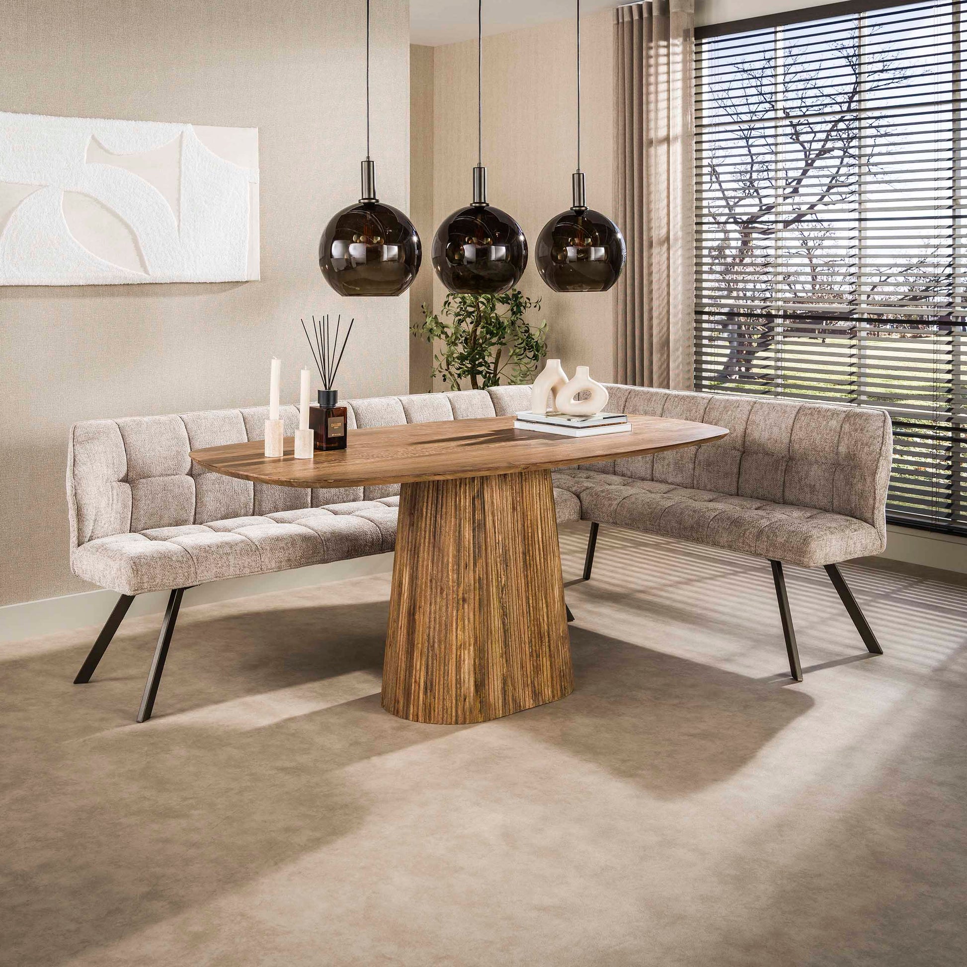 Esszimmerbank – 242×165×82 cm – Hoven sand - braun | Modell N0281