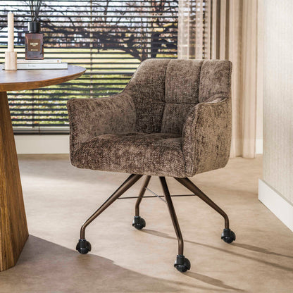 Stuhl – rollen 2-er pack – 62×67×82 cm – Hoven taupe-braun | Modell N0282