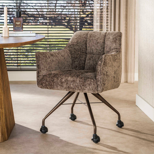 Stuhl – rollen 2-er pack – 62×67×82 cm – Hoven taupe-braun | Modell N0282