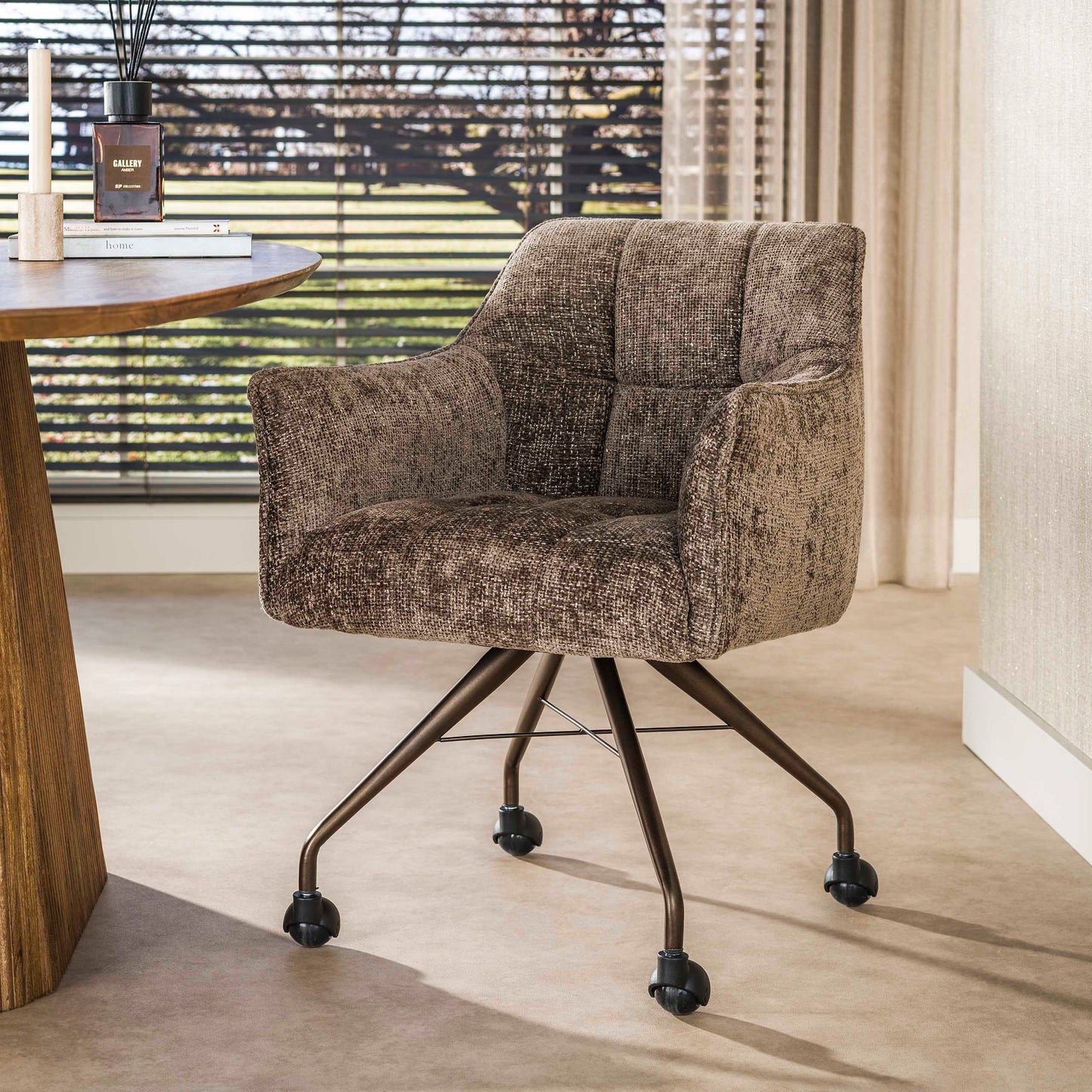 Stuhl – rollen 2-er pack – 62×67×82 cm – Hoven taupe-braun | Modell N0282
