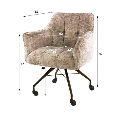 Stuhl – rollen 2-er pack – 62×67×82 cm – Hoven taupe-braun | Modell N0282