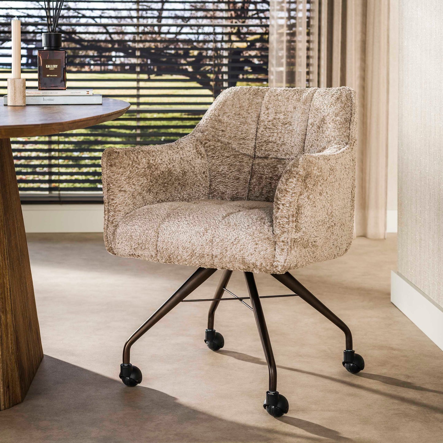 Stuhl – rollen 2-er pack – 62×67×82 cm – Hoven taupe-braun | Modell N0282