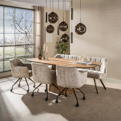 Stuhl – rollen 2-er pack – 62×67×82 cm – Hoven taupe-braun | Modell N0282